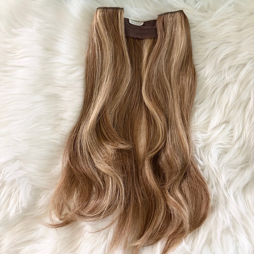 HaloCouture Hair Extension 16 in 4-27 Medium Brown w Highlights - Picture 9 of 14